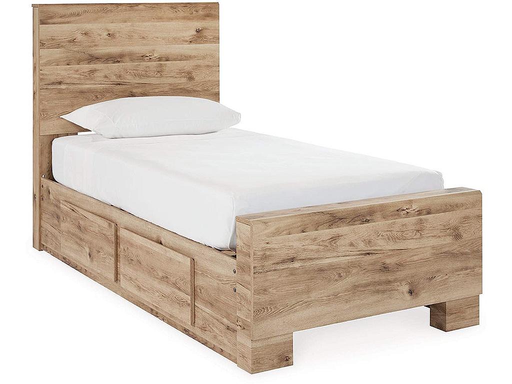 Hyanna Twin Panel Bed with 2 Side Storage, Dresser and Mirror - image 3