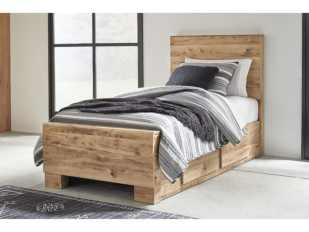 Hyanna Twin Panel Bed with 2 Side Storage - image 1