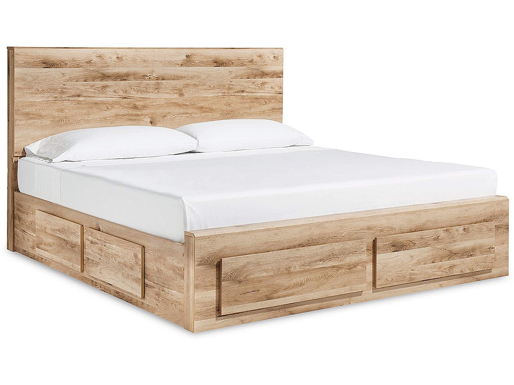 Hyanna Queen Panel Storage Bed with 1 Side Storage, Dresser and Mirror - image 4