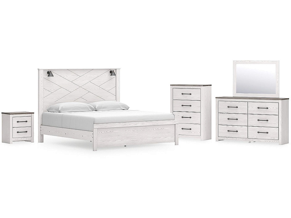 Gerridan King Panel Bed, Dresser, Mirror, Chest, and Nightstand - main image
