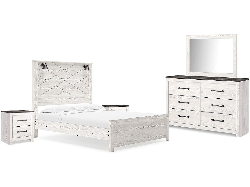 Gerridan Queen Panel Bed, Dresser, Mirror, and 2 Nightstands - main image