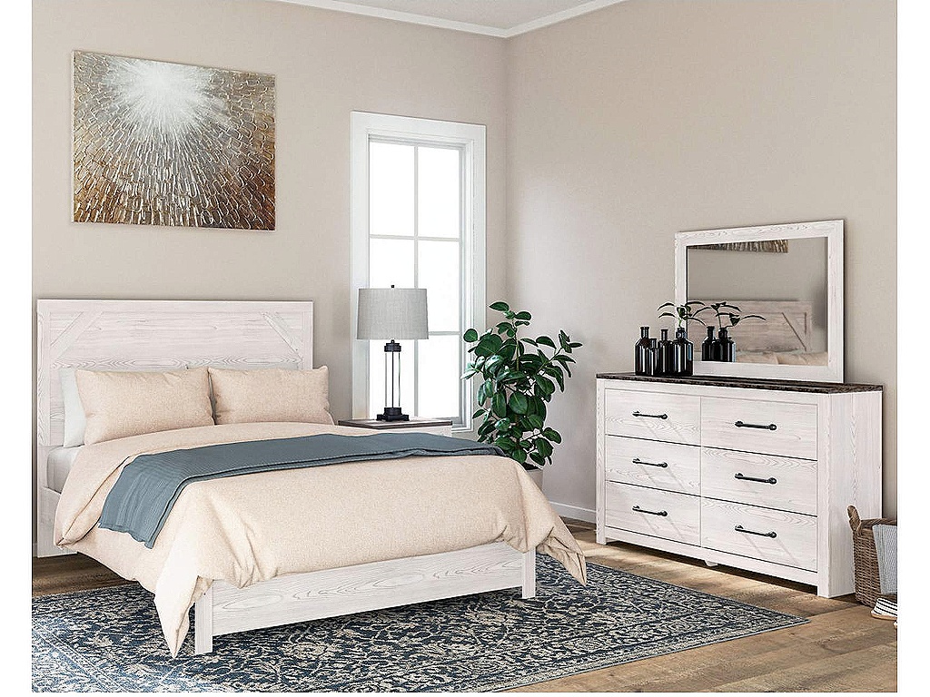 Gerridan Queen Bed with Mirrored Dresser and Nightstand - main image