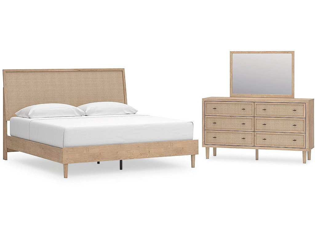 Cielden King Panel Bed, Dresser and Mirror - main image