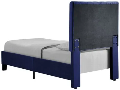 Twin Upholstered Headboard-Footboard-Rails-Navy - Alternative View