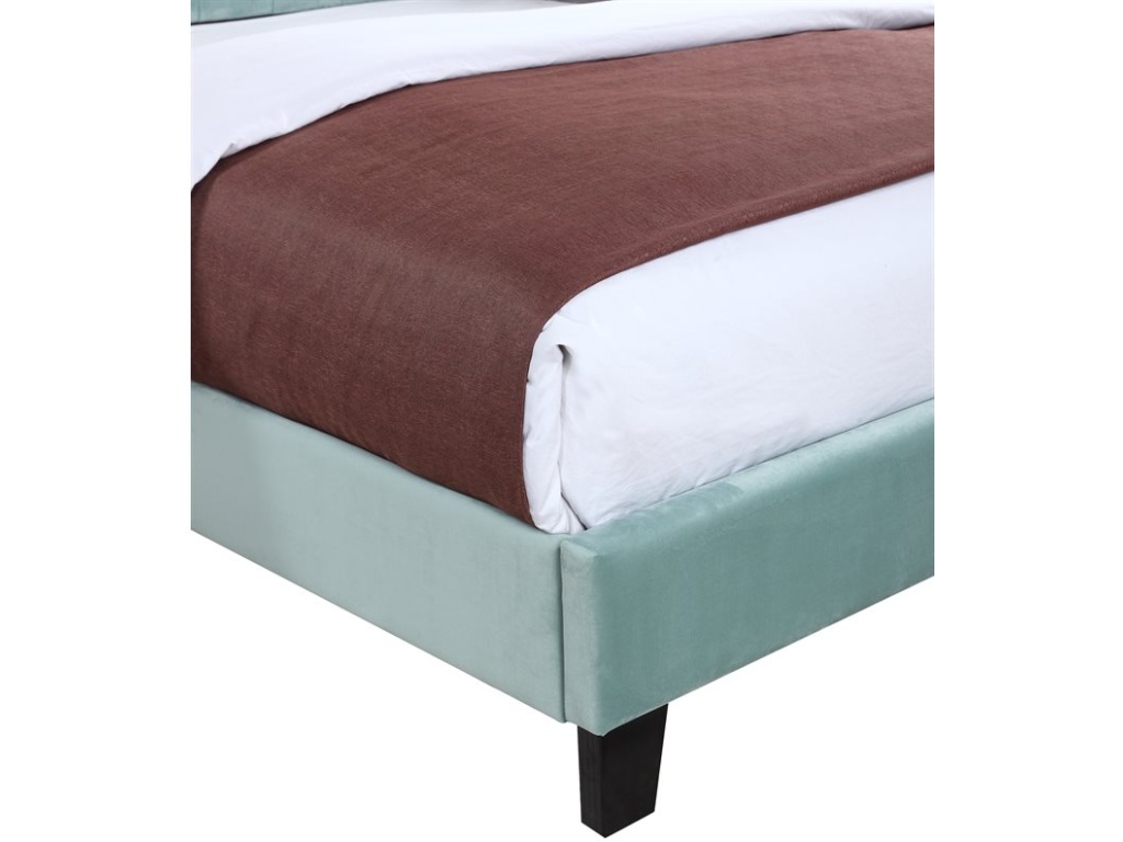 King Upholstered Headboard-Footboard-Rails-Light Blue - image 2