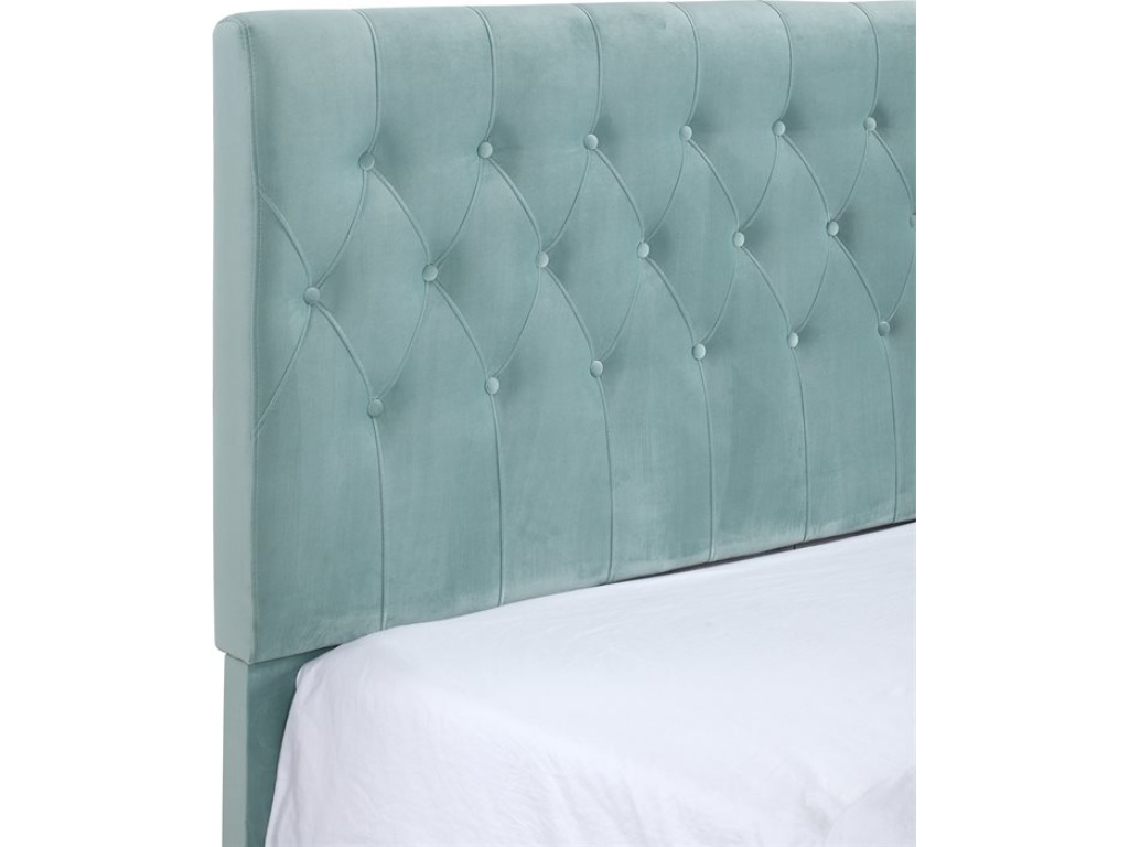 King Upholstered Headboard-Footboard-Rails-Light Blue - image 3