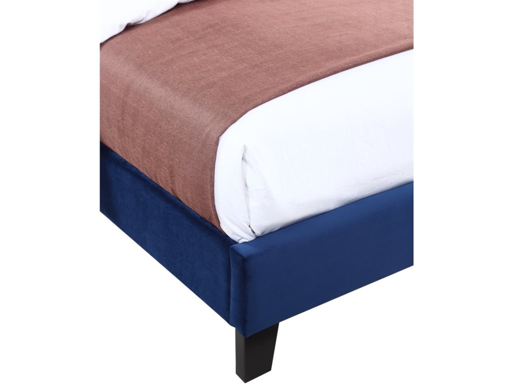 Cal King Upholstered Headboard-Footboard-Rails-Navy Blue - image 2