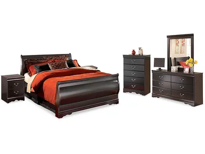 Huey Vineyard Queen Sleigh Bed, Dresser, Mirror, Chest, and 2 Nightstands - Alternative View