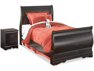 Huey Vineyard Twin Sleigh Bed and Nightstand