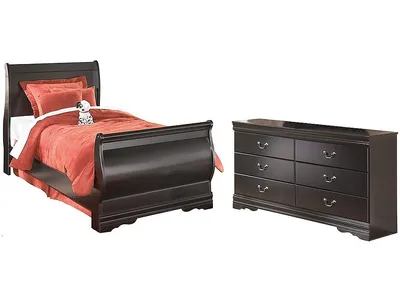 Huey Vineyard Twin Sleight Bed and Dresser
