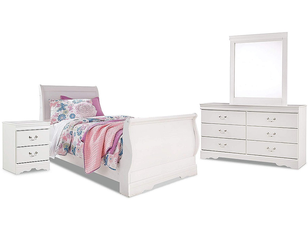 Anarasia Twin Sleigh Bed, Dresser, Mirror and Nightstand - main image