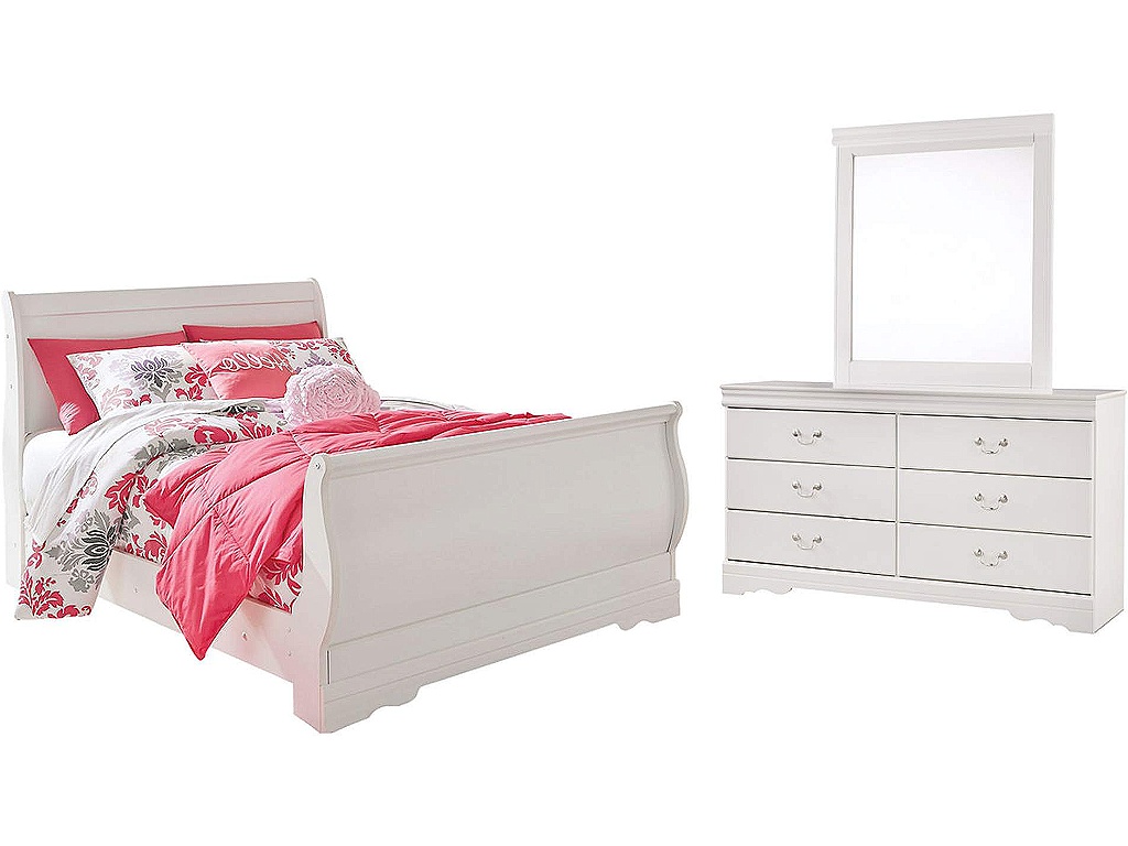 Anarasia Full Sleigh Bed with Dresser and Mirror - main image