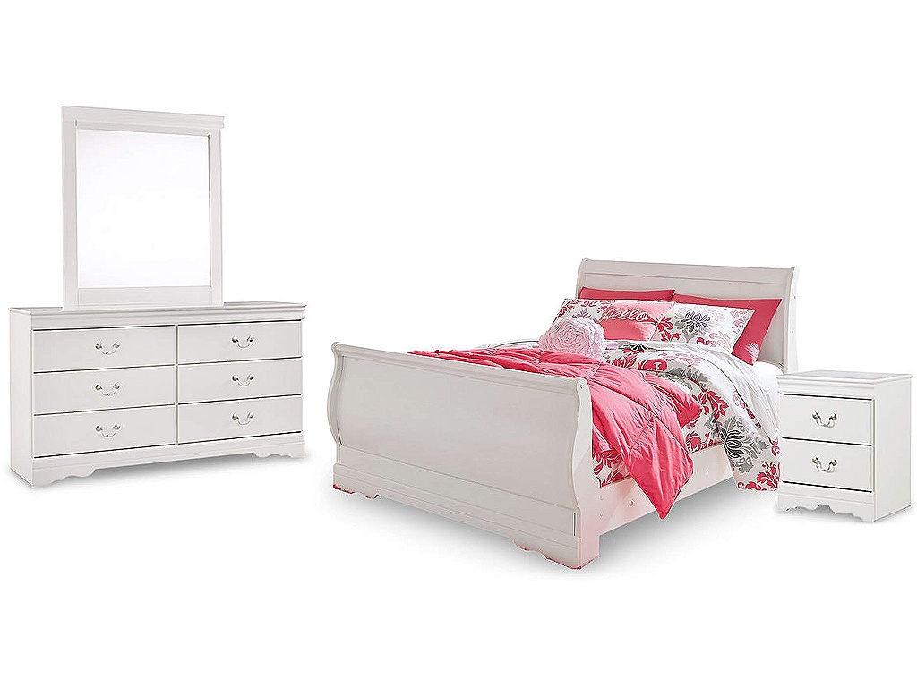 Anarasia Full Sleigh Bed with Dresser, Mirror and Nightstand - main image