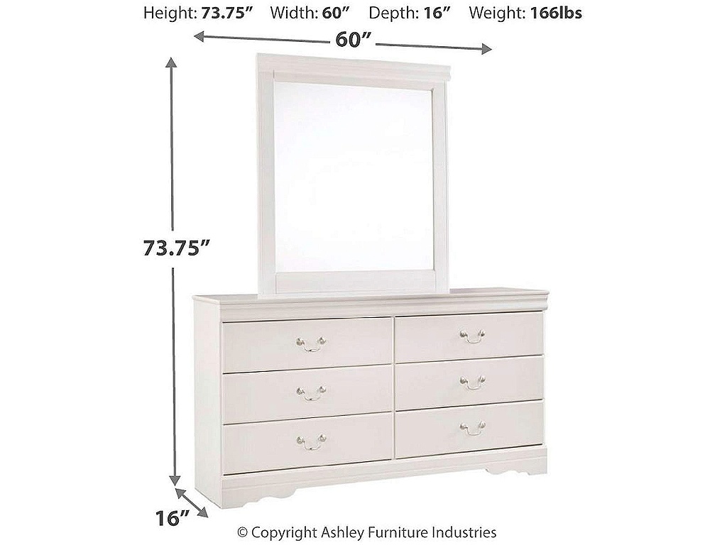 Anarasia Full Sleigh Bed with Dresser and Mirror - image 4
