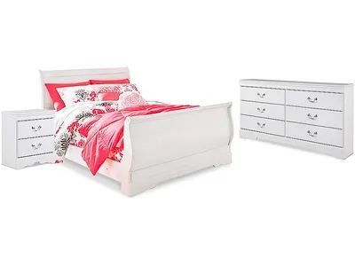 Anarasia Full Sleigh Bed, Dresser and Nightstand