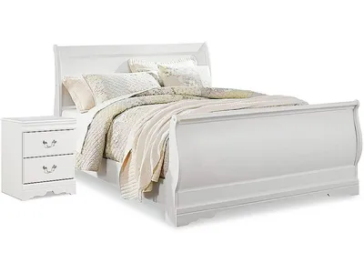 Anarasia Queen Sleigh Bed and Nightstand