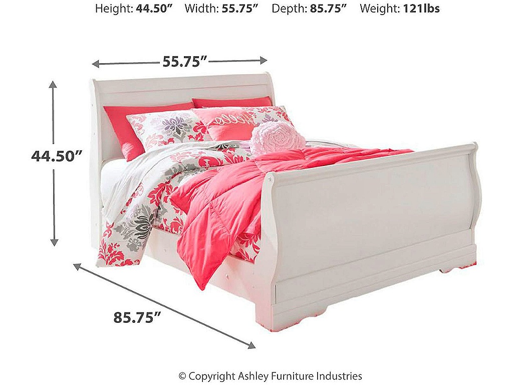 Anarasia Full Sleigh Bed with Dresser and Mirror - image 3