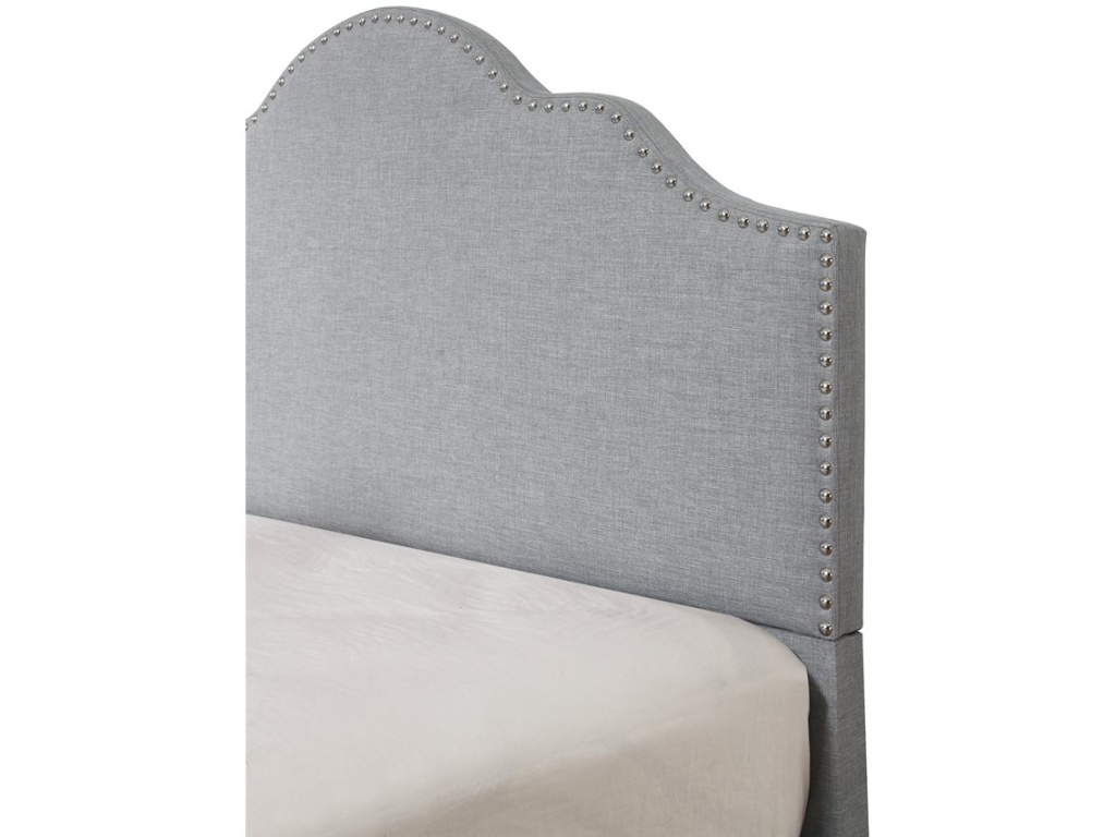 Full Upholstered Headboard-Footboard-Rails-Light Grey - image 4