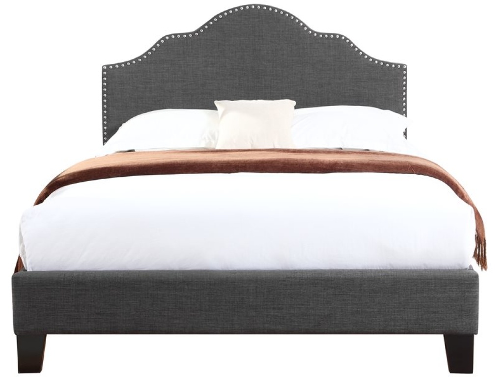 Queen Upholstered Headboard-Footboard-Rails-Charcoal - main image
