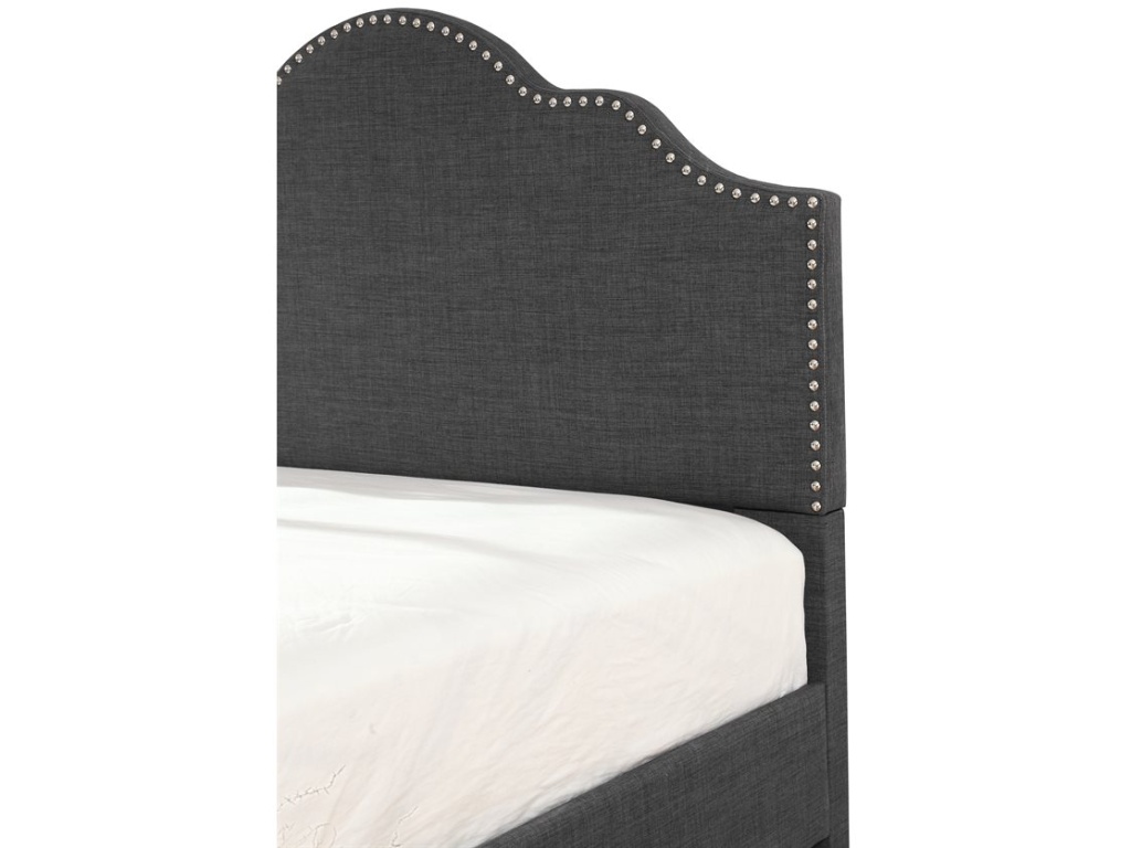 Queen Upholstered Headboard-Footboard-Rails-Charcoal - image 4
