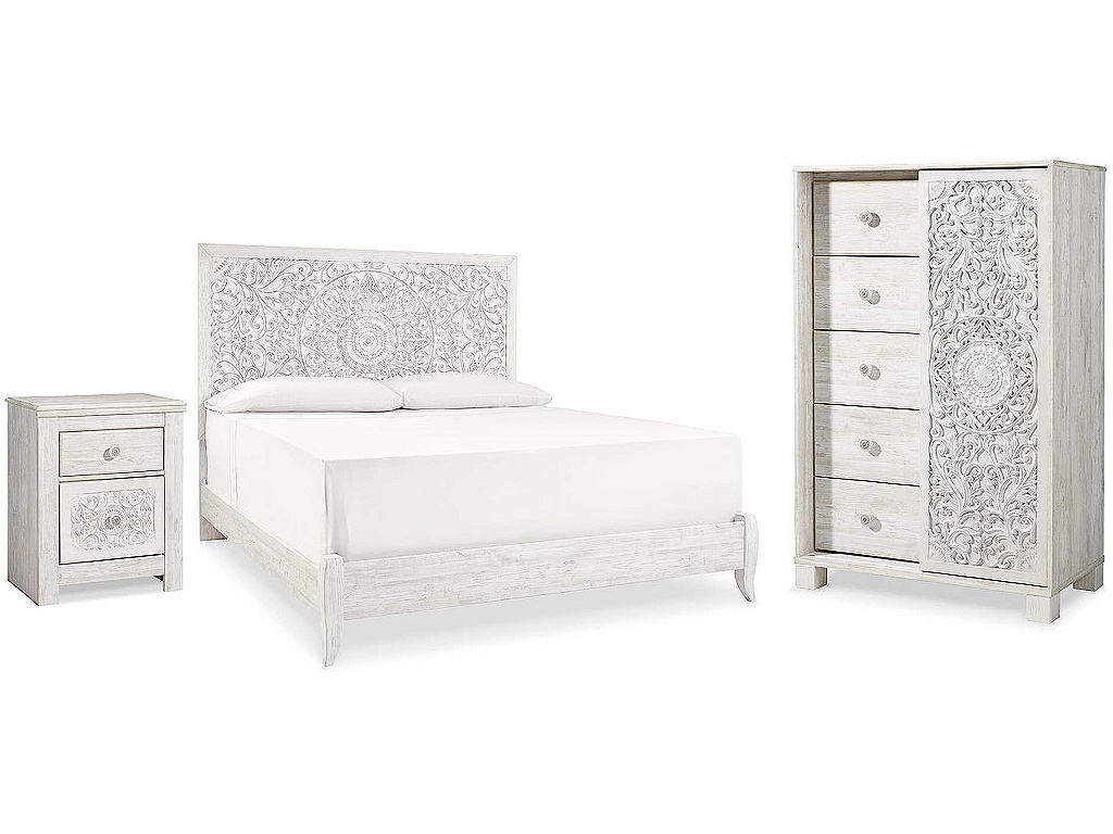 Paxberry King Panel Bed, Chest and Nightstand - main image