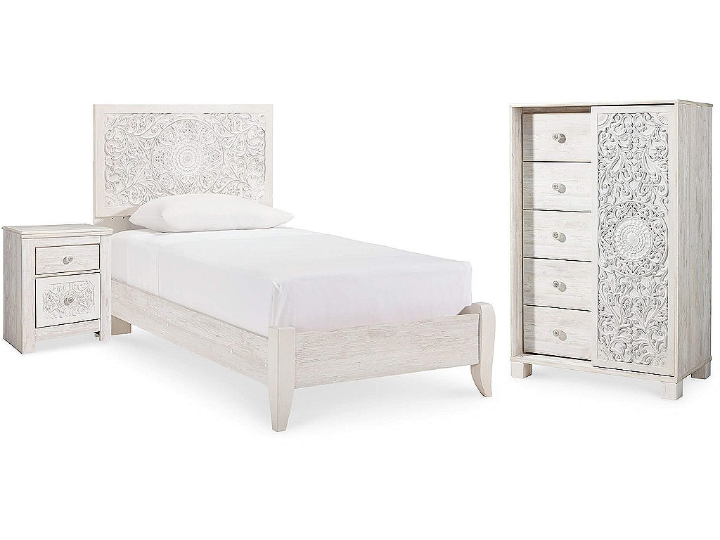 Paxberry Twin Panel Bed, Chest and Nightstand - image 1