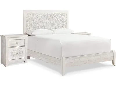 Paxberry Queen Panel Bed and 2 Nightstands