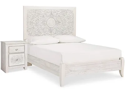 Paxberry Full Panel Bed and Nightstand