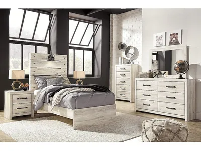 Cambeck Twin Panel Bed, Dresser, Mirror, Chest, and Nightstand