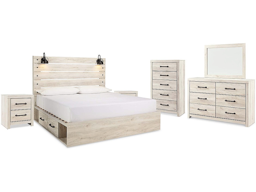 Cambeck King Panel Bed with Storage, Dresser, Mirror, Chest and 2 Nightstands - image 1