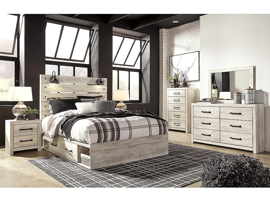 Cambeck Queen Panel Bed with Storage, Dresser, Mirror and 2 Nightstands - main image