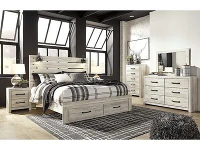 Cambeck King Panel Storage Bed, Dresser, Mirror, Chest and 2 Nightstands