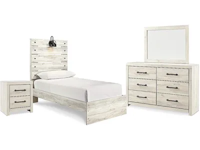 Cambeck Twin Panel Bed, Dresser, Mirror and Nightstand