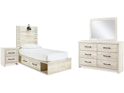 Cambeck Twin Storage Bed, Dresser, Mirror and Nightstand