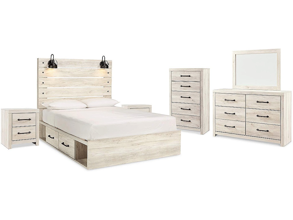 Cambeck Queen Panel Bed with Storage, Dresser, Mirror and 2 Nightstands - image 1