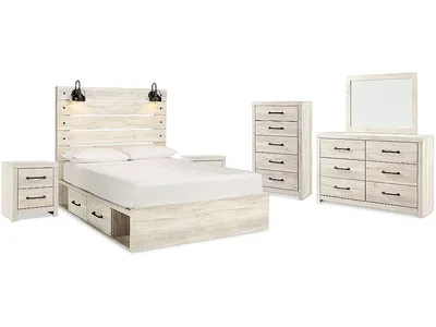 Cambeck Queen Panel Storage Bed, Dresser, Mirror, Chest and 2 Nightstands
