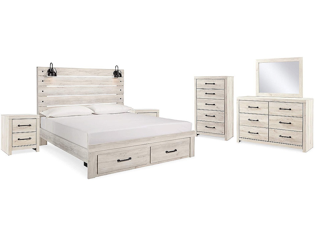 Cambeck King Panel Storage Bed, Dresser, Mirror, Chest and 2 Nightstands - image 1