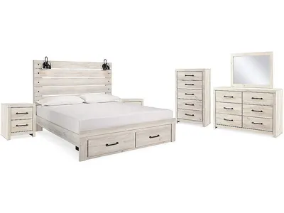 Cambeck King Panel Storage Bed, Dresser, Mirror, Chest and 2 Nightstands - Alternative View