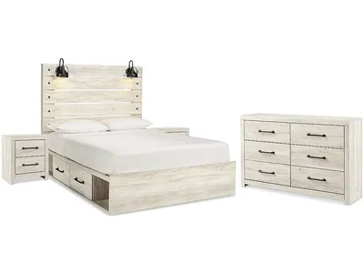 Cambeck Queen Panel Bed with Storage, Dresser and 2 Nightstands