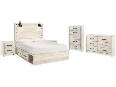 Cambeck King Storage Bed, Dresser, Chest and 2 Nightstands