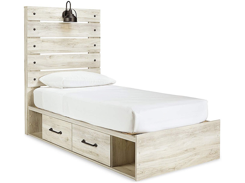 Cambeck Twin Panel Bed with 2 Storage Drawers - main image