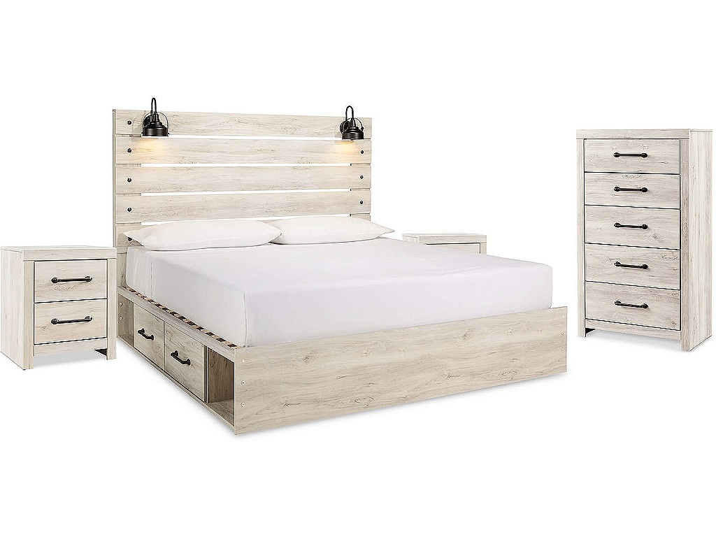Cambeck King Panel Bed with Storage, Chest and 2 Nightstands - main image