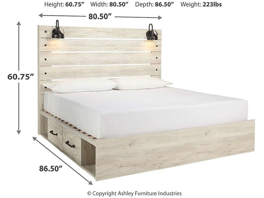 Cambeck King Panel Bed with 2 Storage Drawers - image 3