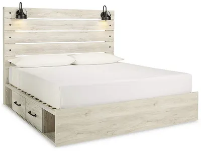 Cambeck King Panel Bed with Storage, Chest and Nightstand