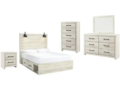 Cambeck Queen Panel Bed with Storage, Dresser, Mirror, Chest and Nightstand