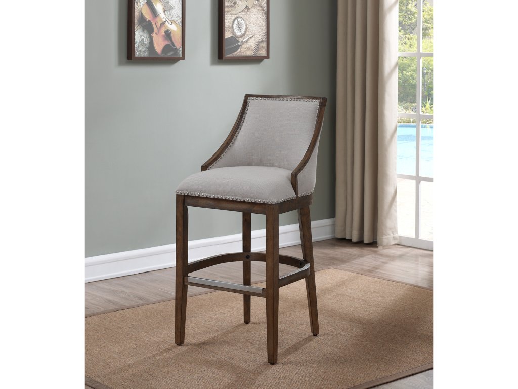 B2-233 Keller Barstool Stool W/Back-Wood Frame - image 1