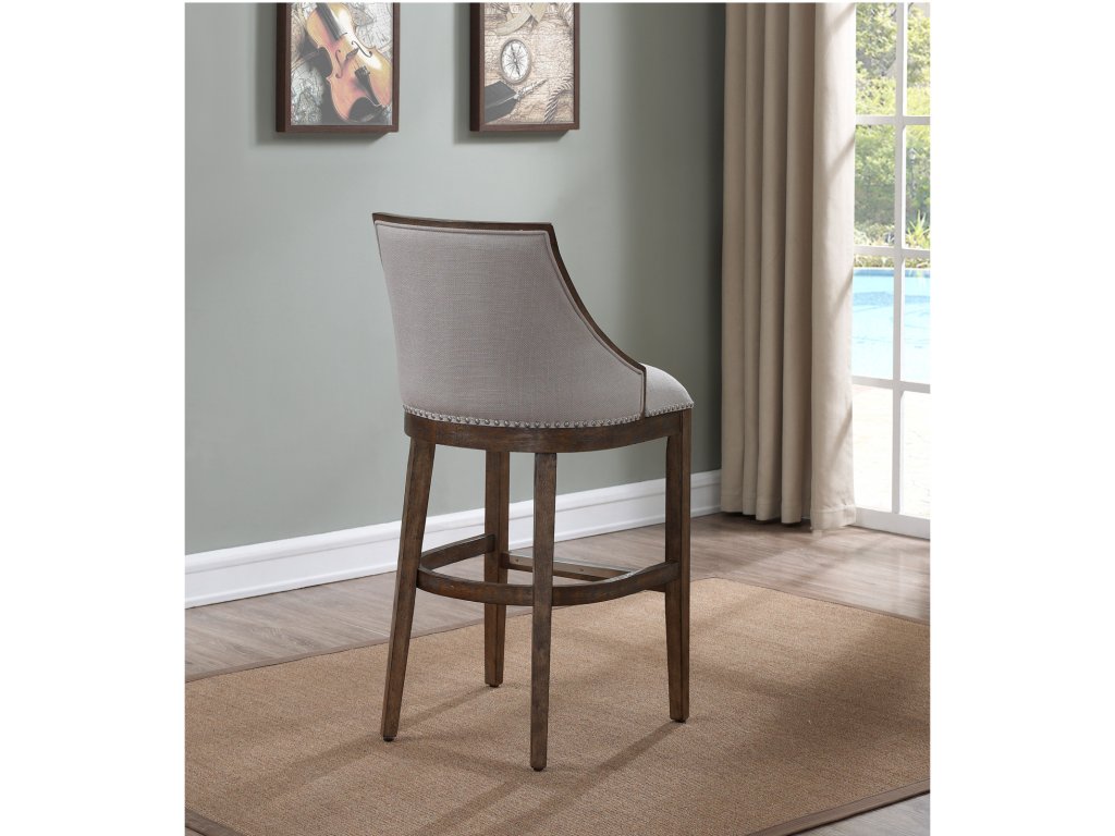 B2-233 Keller Barstool Stool W/Back-Wood Frame - image 2
