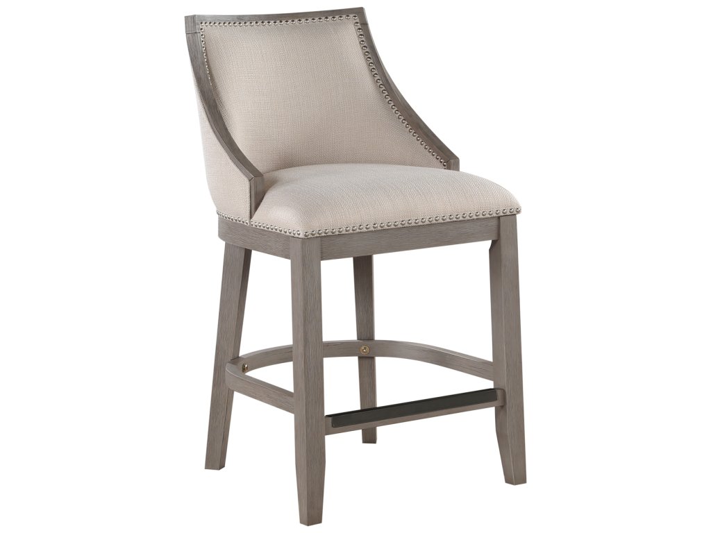 B2-240 Keller Barstool Wood Stool W/ Fabric And Nailhead Trim - image 1