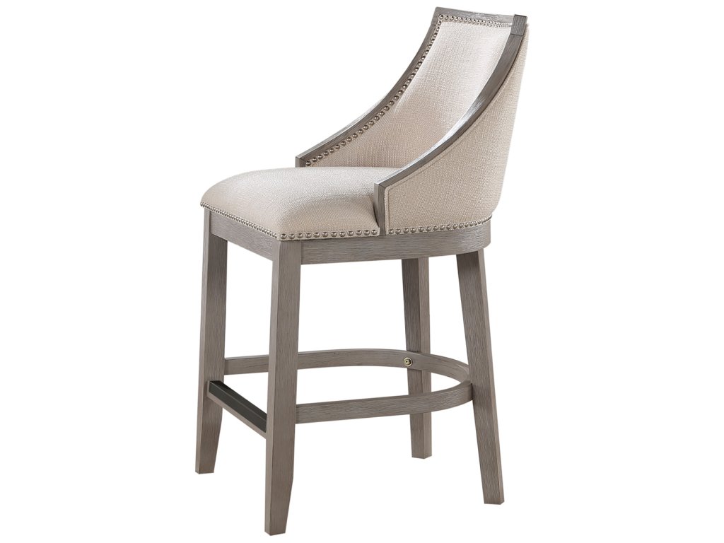 B2-240 Keller Barstool Wood Stool W/ Fabric And Nailhead Trim - image 2