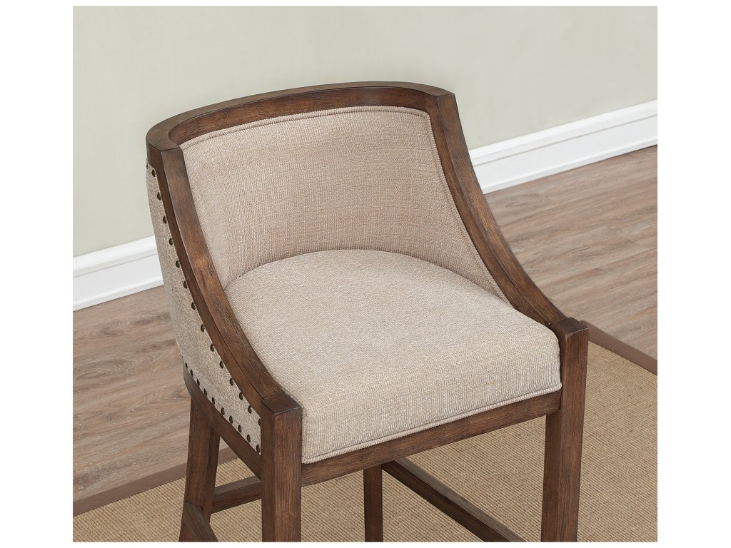 B2-256 Michelle Barstool Stool W/Back-Wood Frame - image 1
